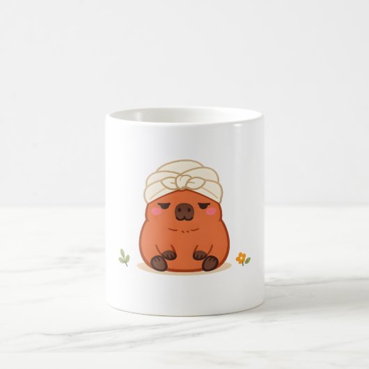Serviette Turban de Spa pour Capybara Mignon Mug (Centre)