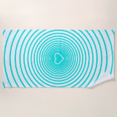 Serviette turquoise Bleue Bande de Plage - Choisir (Devant)