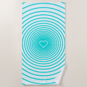 Serviette turquoise Bleue Bande de Plage - Choisir (Devant)