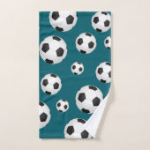 Serviette turquoise Bleue De Football (Serviette à main)