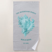 Serviette turquoise Conch Shell Beach