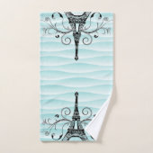 Serviette turquoise Eiffel Savoureux Ensemble de s (Serviette à main)