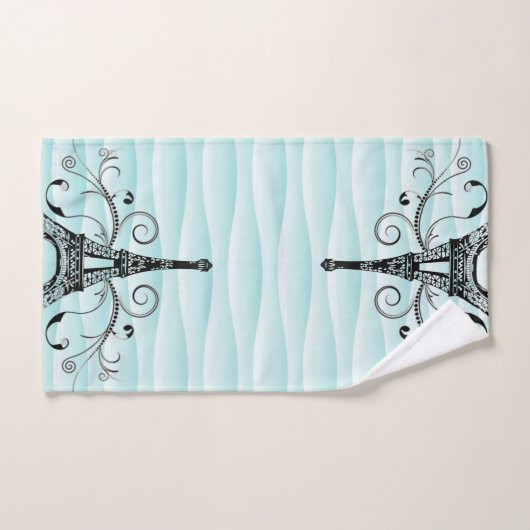 Serviette turquoise Eiffel Savoureux Ensemble de s (Serviette à main)