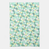 Serviette turquoise et jaune de carrelage de (Vertical)