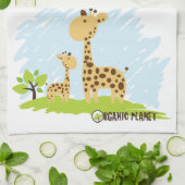 Serviette verte et jaune mignonne de girafe de (Plié)