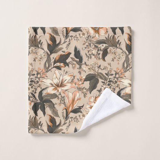 Serviette vintage à motifs floraux (Gant de toilette)