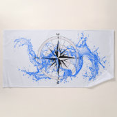 Serviette vintage Compass RoseBeach (Devant)