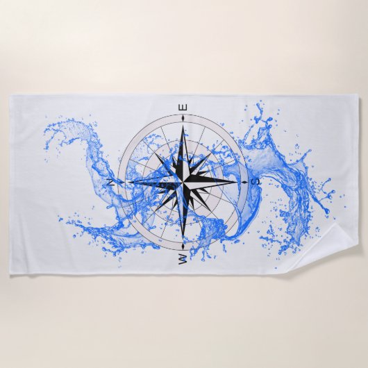Serviette vintage Compass     RoseBeach (Devant)