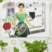 Serviette vintage de fourneau de cuisine (Plié)