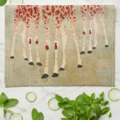 Serviette vintage de girafes de rose rouge (Plié)