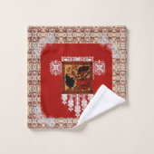 Serviette vintage romantique (Gant de toilette)