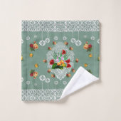 Serviette vintage romantique (Gant de toilette)