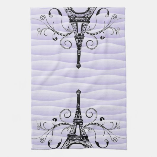 Serviette violette Eiffel Flourdissante Serviette  (Vertical)