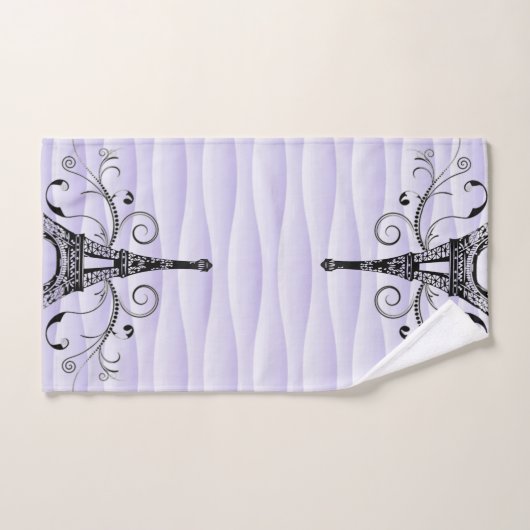 Serviette violette Eiffel Savoureux Ensemble De Se (Serviette à main)