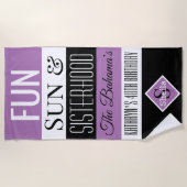 Serviette violette personnalisée pour le plaisir,  (Devant)