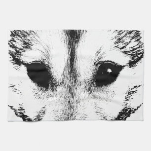 Serviette Wolf Pup Wild Husky Chien Serviette thé