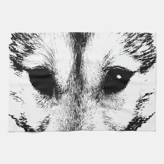 Serviette Wolf Pup Wild Husky Chien Serviette thé (Horizontal)