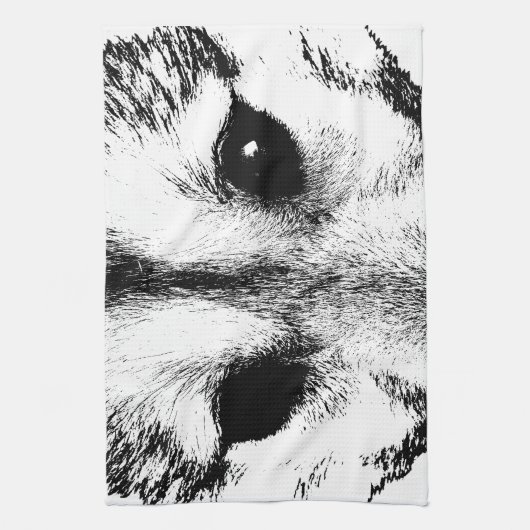 Serviette Wolf Pup Wild Husky Chien Serviette thé (Vertical)