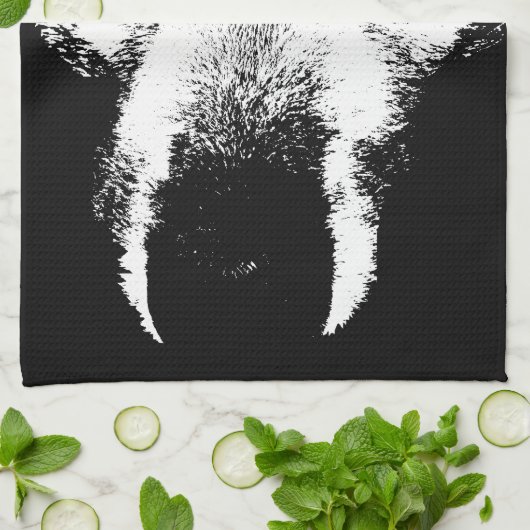 Serviette Wolf Pup Wild Husky Chien Serviette thé (Plié)