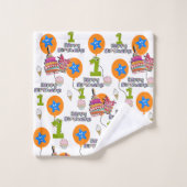 Serviettes, #1 Joyeux anniversaire premier anniver (Gant de toilette)