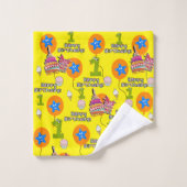 Serviettes, #1 Joyeux anniversaire premier anniver (Gant de toilette)