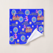 Serviettes, #3 Joyeux 3e anniversaire (Gant de toilette)