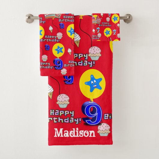 Serviettes, #9 Joyeux 9e Anniversaire (En situation)