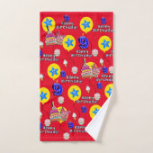 Serviettes, #9 Joyeux 9e Anniversaire (Serviette à main)