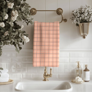 Serviettes à carreaux de corail tendance, look élé