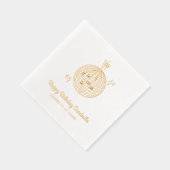 Serviettes à huile d'or d'anniversaire Disco perso (Droite)