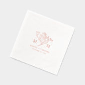 serviettes à l'étampe à huile monogrammée fleur sa (Gauche)