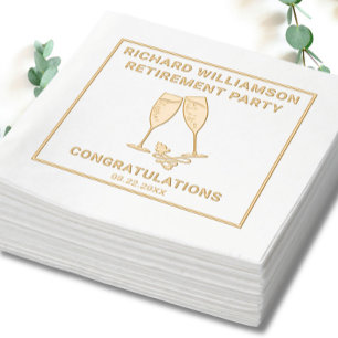 Serviettes à l'étampe de Champagne Foil