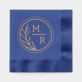 Serviettes à l'étampe Foil de style rétro à fleurs (Recto)