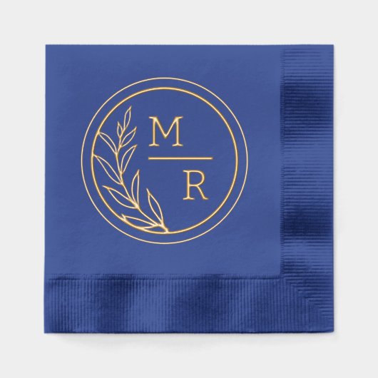 Serviettes à l'étampe Foil de style rétro à fleurs (Recto)