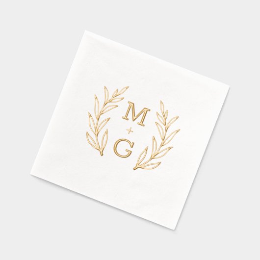 Serviettes à l'étampe Foil de style rétro à fleurs (Gauche)