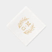 Serviettes à l'étampe Foil de style rétro à fleurs (Droite)