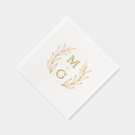 Serviettes à l'étampe Foil de style rétro à fleurs (Droite)