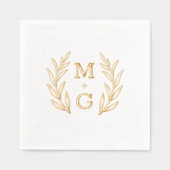 Serviettes à l'étampe Foil de style rétro à fleurs (Recto)