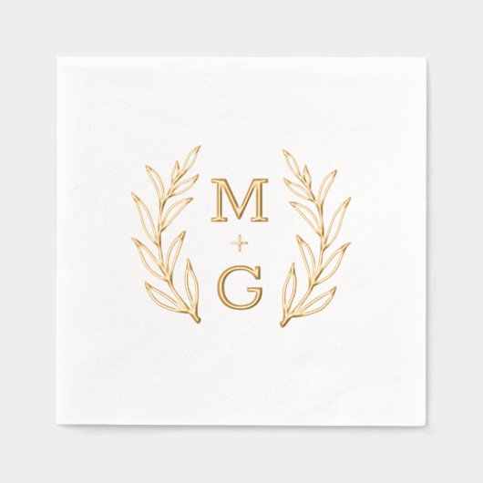 Serviettes à l'étampe Foil de style rétro à fleurs (Recto)