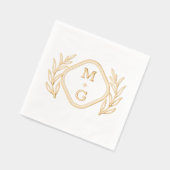 Serviettes à l'étampe Foil de style rétro à fleurs (Gauche)