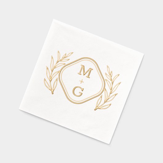 Serviettes à l'étampe Foil de style rétro à fleurs (Gauche)