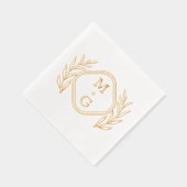 Serviettes à l'étampe Foil de style rétro à fleurs (Droite)