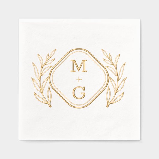 Serviettes à l'étampe Foil de style rétro à fleurs (Recto)