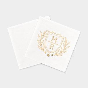 Serviettes à l'étampe Foil de style rétro à fleurs