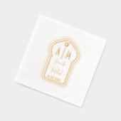 Serviettes à l'huile indienne estampé avec monogra (Gauche)