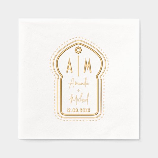 Serviettes à l'huile indienne estampé avec monogra (Recto)