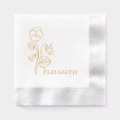 Serviettes à motif floral de violettes estampées à (Recto)