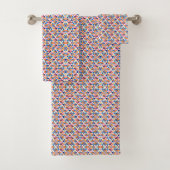 Serviettes à motif géométrique coloré  (En situation)