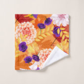Serviettes avec feuilles d'automne et fleurs (Gant de toilette)