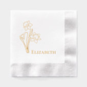 Serviettes avec motif floral de jonquilles estampé (Recto)